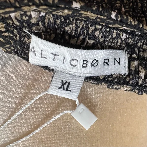 BALTIC BORN Dress Women’s XL Black & Tan Pele Tiered Midi Floral Smock New w/tag - Picture 10 of 14